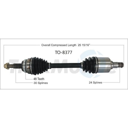 Surtrack Axle Cv Axle Shaft, To-8377 TO-8377
